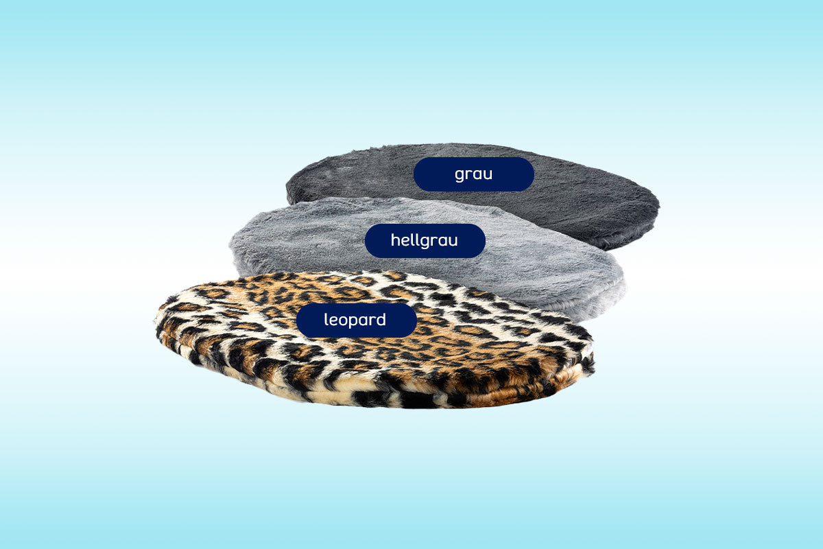 BioRelax Tierkissen Farbvarianten - Hellgrau, Dunkelgrau, Leopard