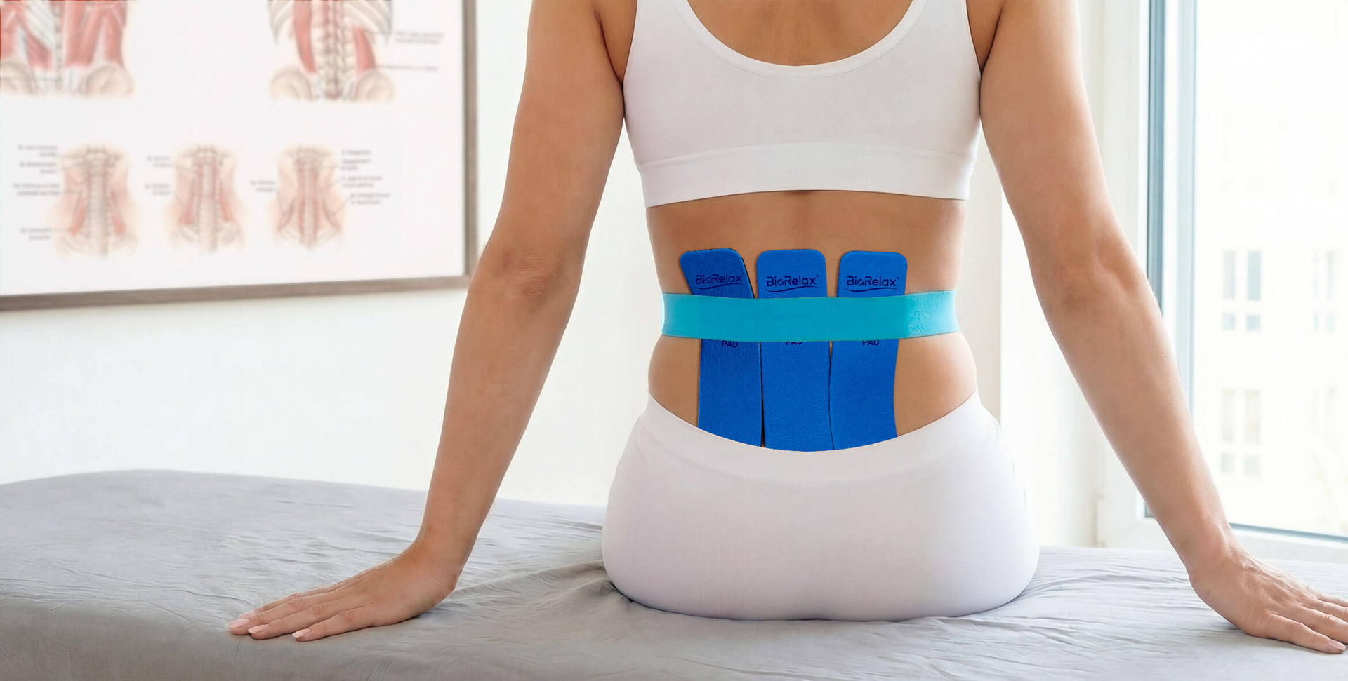 BioRelax Kleinsche Felder Pad - Anwendung am Rücken